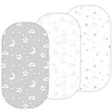 Bassinet Sheets 3-Pack 16x32 Ultra Soft Breathable Gray for Boys Girls