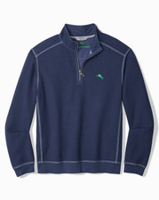 Tommy Bahama Montego Beach Half-Zip Sweatshirt Island Navy NWT