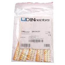 Lot of 5 DINnectors DN-24J2Y Orange Terminal Block Jumper, 24-Pole, 25A 600V