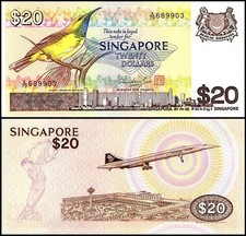 Singapore 20 Dollars, 1979 ND, P-12, UNC
