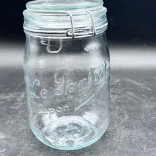 Vintage Le Parfait "Super" 1 Liter Glass Canning Jar w/ Wire Lid & Gasket France
