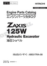 HITACHI ZAXIS ZX125W Series ISUZU 6BG1-TRA08 Engine Parts Catalog Manual