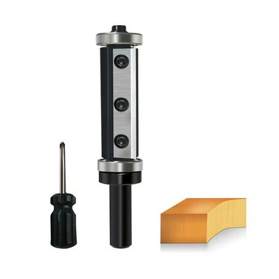 Bündigfräser 8mm Schaft, 50mm Schnittlänge, D=16mm, 2-Schnittflächen Wendeplatte