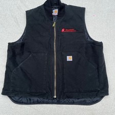 Carhartt V01 BLK Duck Vest Mens XL Black Quilt Lined Workwear Consolidated Pipe