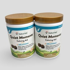 LOT OF 2 NaturVet Quiet Moments Melatonin Calming Aid for Dogs 360 Chews 10/27