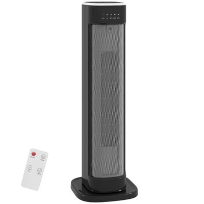 HOMCOM Keramik Elektroheizung, 2000W Raumheizung mit Timer, Schwarz