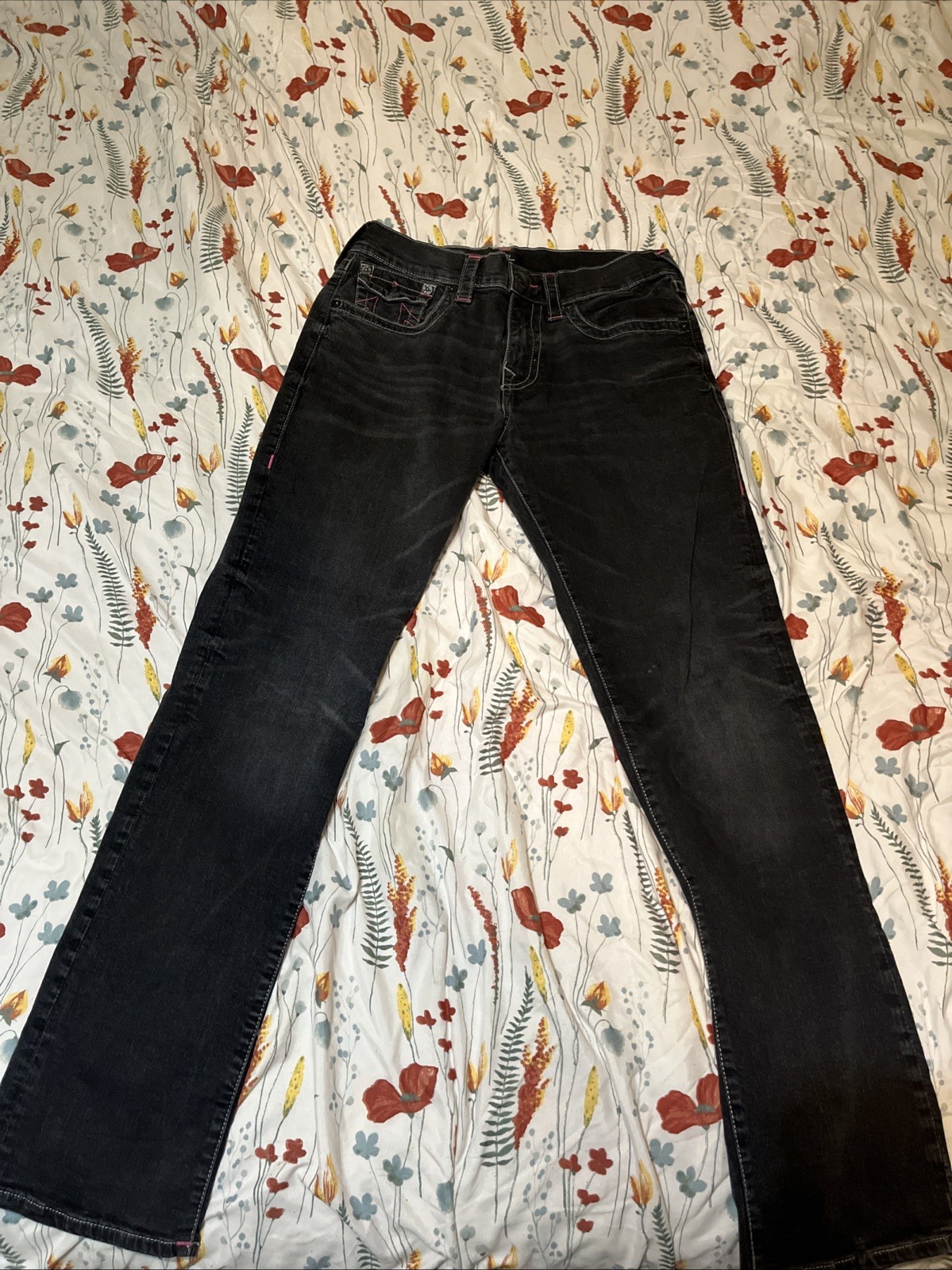 True Religion Ricky Jeans Size 32 Black/pink