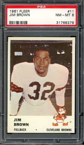 1961 Fleer Football #11 Jim Brown PSA 8