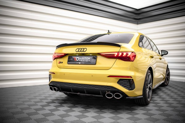 Maxton Design Diffusor Flaps Passend FüR Audi S3 Limousine 8Y Schwarz Hochglanz-image