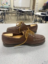 L.L. Bean Men’s 10 EE Leather Blucher Moc Camp Shoes Brown Lace Up El Salvador