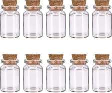 10 Pcs Small Glass Bottles with Cork Lids, Stoppers Empty Spell Jars Small Tiny