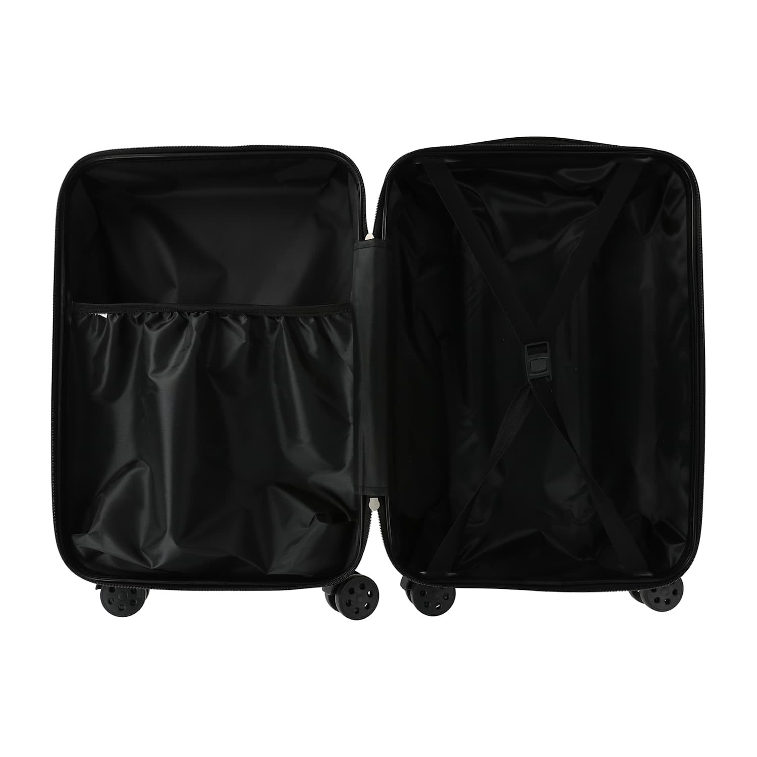 BLACK SUITECASE 20IN CARRY-ON LUGGAGE HARDSHELL SUITCASE - BLACK