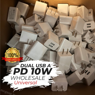 Double USB A Wall Adapter 5V 2A AC to DC 10W Charger Cube For iPhone Samsung Lot