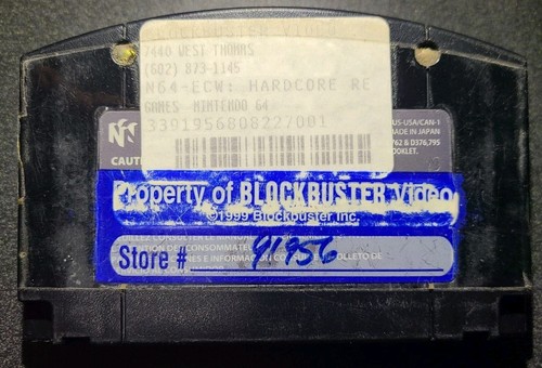 Hardcore ECW Revolution N64 Vintage BLOCKBUSTER Authentic CLEANED & TESTED  - Picture 2 of 6