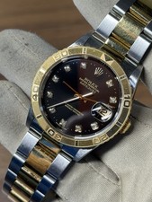 Rolex Two Tone Datejust 16263 Turn - O - Graph Black Diamond Dial 36 Unpolished