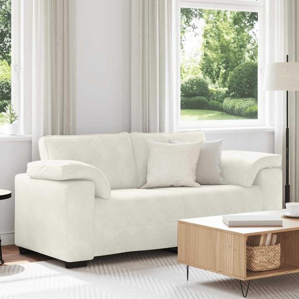 Zweisitzer-Sofa Creme 180X77X82 Cm Samt-image