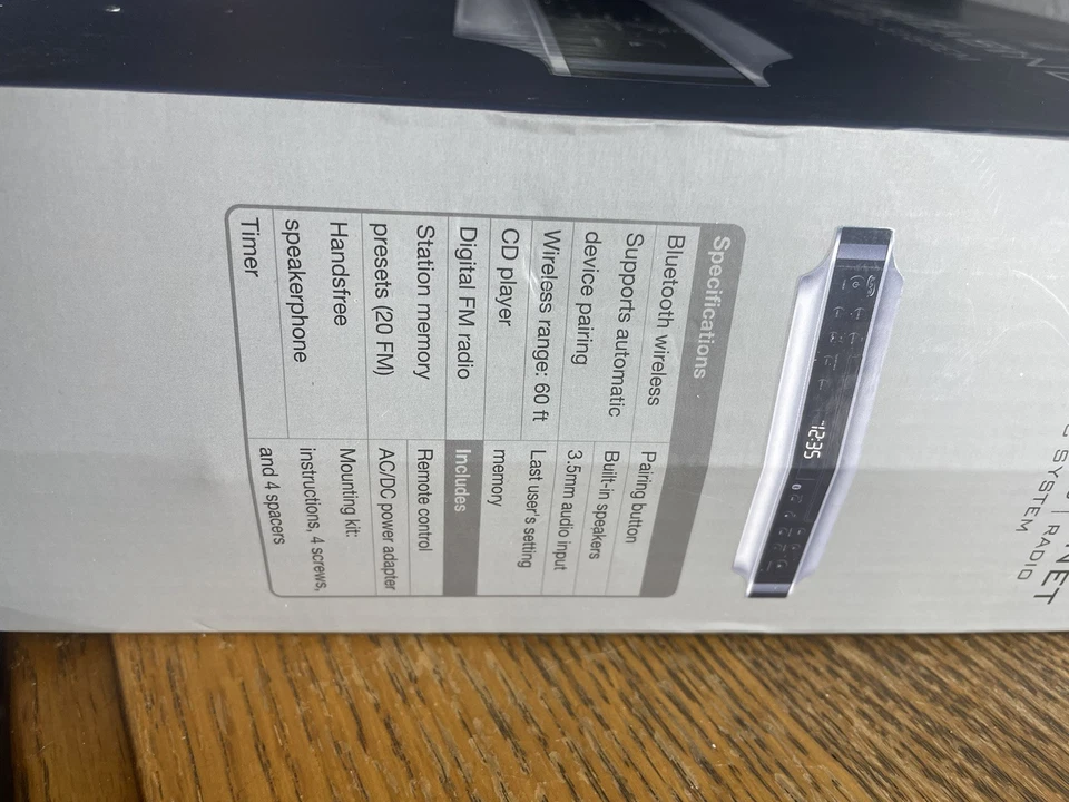 Ilive Wireless Under Cabinet Stereo Radio Music System Bluetooth IKB333S NEW! - Image 2 of 4