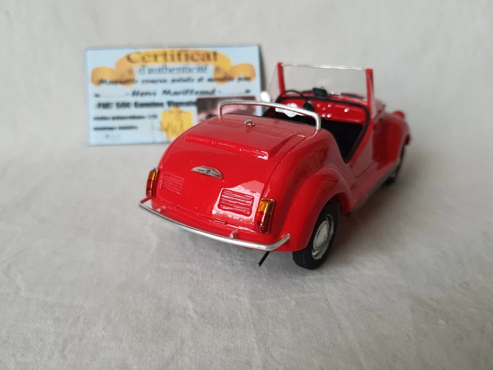 Fiat 500 gamine Vignale 1968 microcar résine de fabrication maison 1/24 - Photo 3/4