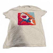 Gap Kids XL White Colorful Shark Graphic Casual T-Shirt