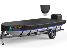 Heavy Duty 5 Layers 1200D Jon Boat Cover with Motor Cover, 100 Waterproof Tr...