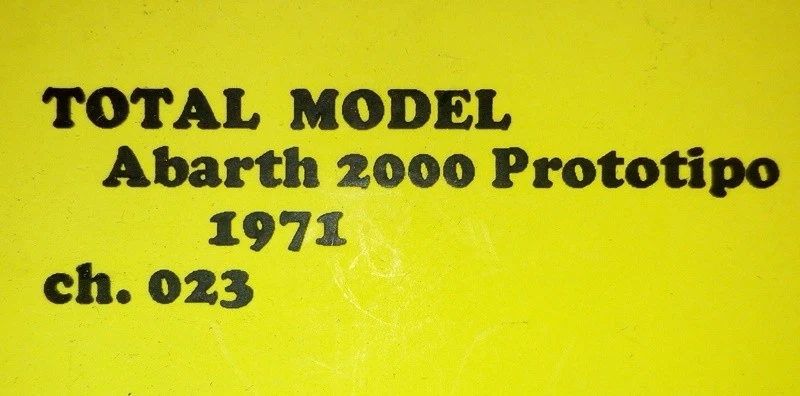 1-43 Abarth 2000 SP proto 1971 Resin kit to built Total model made in Italy - Immagine 2 di 3