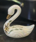 New ListingFenton Art Glass Iridescent Swan Figurine 50th Anniversary Hand Painted Signed