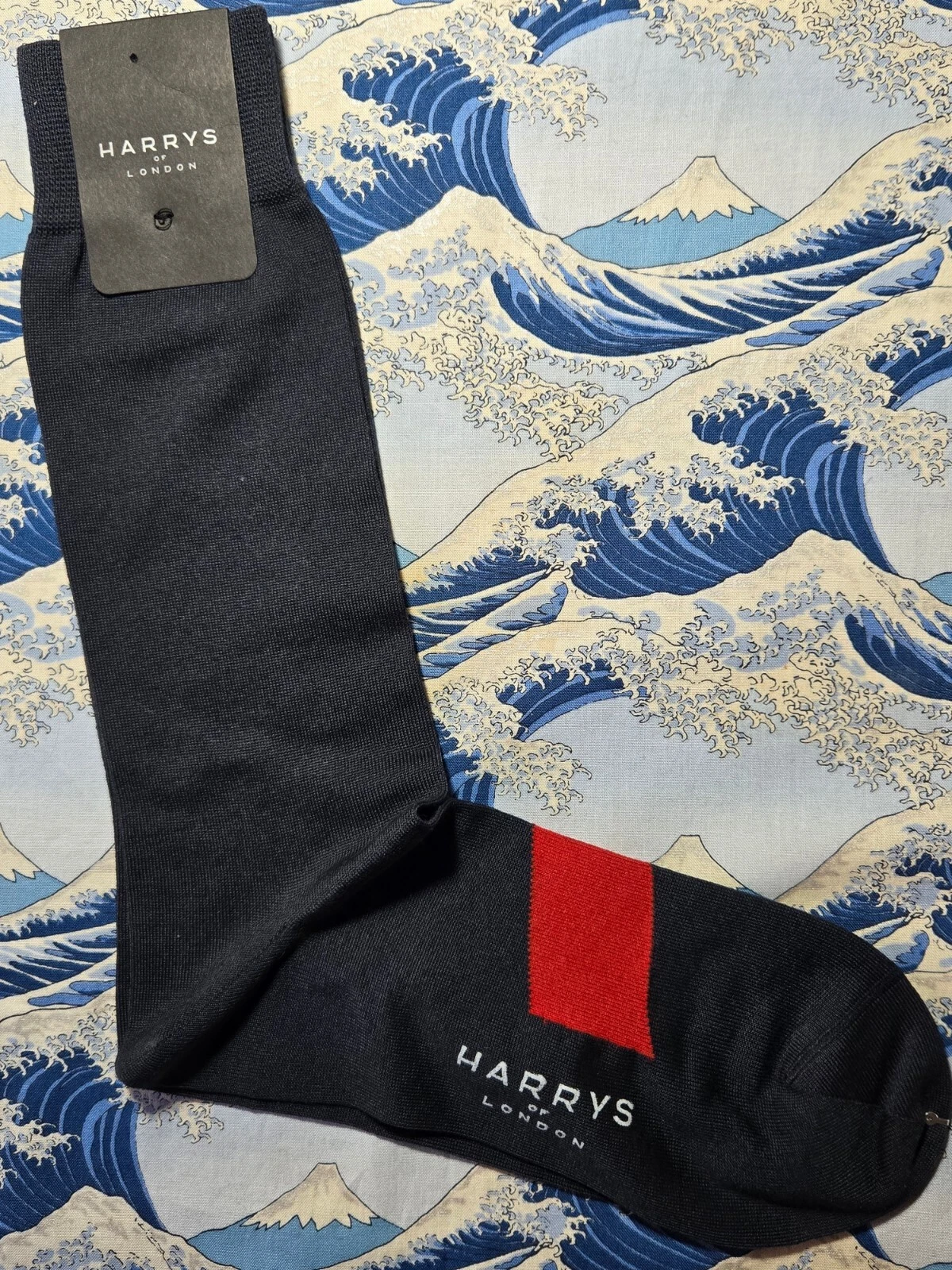 Harrys of London Italian Long Socks Navy & Red Medium UK 7-9 EUR 41-43 RRP £30