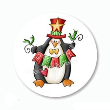 Jolly Christmas Penguin Scrapbook Stickers Penguin Holiday Favors Envelope Seals