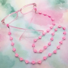 Flower Eyeglasses Necklace, Floral Glasses Chain, Eyewear Holder, Eyeglass Leash