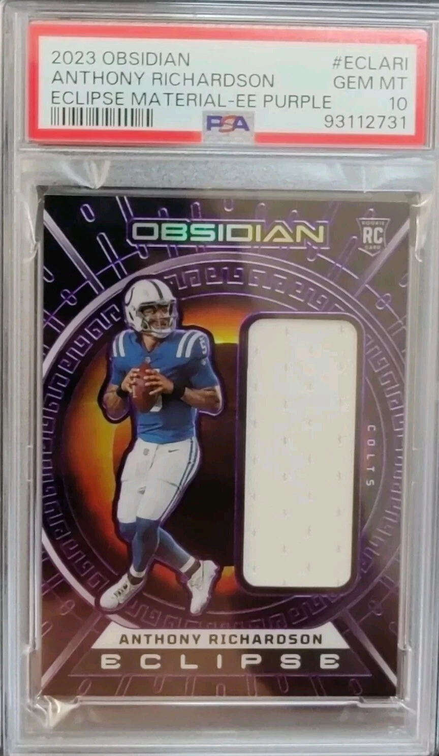 Anthony Richardson Panini Obsidian Eclipse Materials #ECLARI Electric Etch Purple