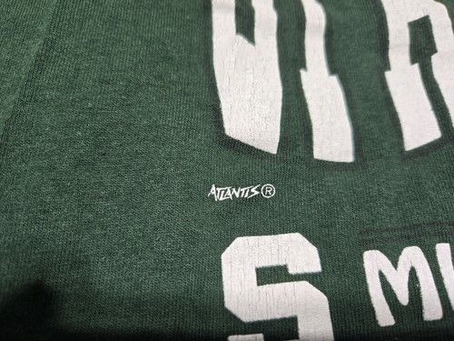 Canottiera vintage retrò anni 90 Michigan State Spartans verde XL Atlantis nuova senza etichette - Foto 3 di 5