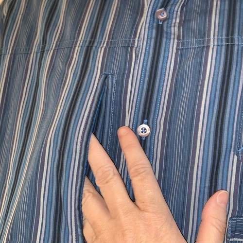 NWT Rocawear French Blue Striped Button Shirt Mens 2XL Y2K 90s Streetwear NEW - Picture 5 of 8