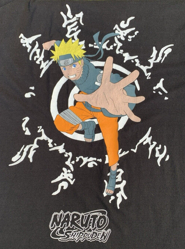 Anime T Shirt Large Vintage Black Naruto Shippuden 100% Cotton Manga - Picture 1 of 11