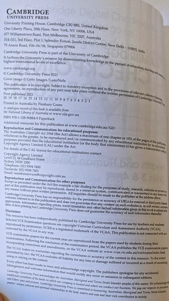 Cambridge Checkpoints 2021 VCE Health And Human Development Units 3 &4 - Image 3 of 4