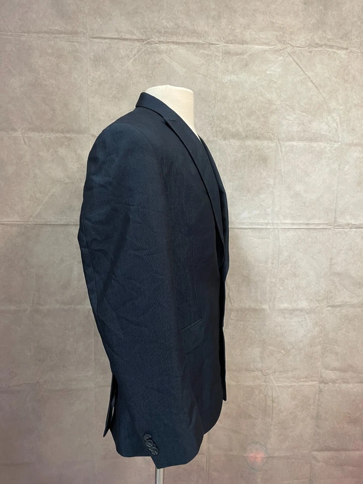 Blazer Kenneth Cole Reaction para hombre forrado azul marino solapa de muesca de un solo pecho talla 40R Foto 4 de 4