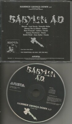 SUPER RARE! - BABYLON A.D. - Hammer Swings Down - PROMO - CD Single - Pristine