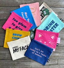 Makeup Bag Pouch Zippered Canvas With Sentiment Bridal Party Favors Gifts