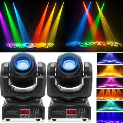 2X 120W Moving Head Stage Light RGBW DMX Beam Spot 8Gobo Party DJ Disco Lighting