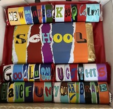 New School, First, Upper, High chocolate gift box, Good Luck Student.