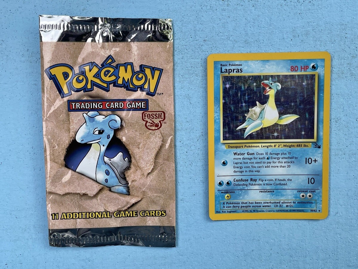 Pokémon Fossil Booster Pack Lapras WOTC With 11 Cards Lapras Pokémon Fossil Booster Pack Lapras WOTC With 11 Cards Lapras