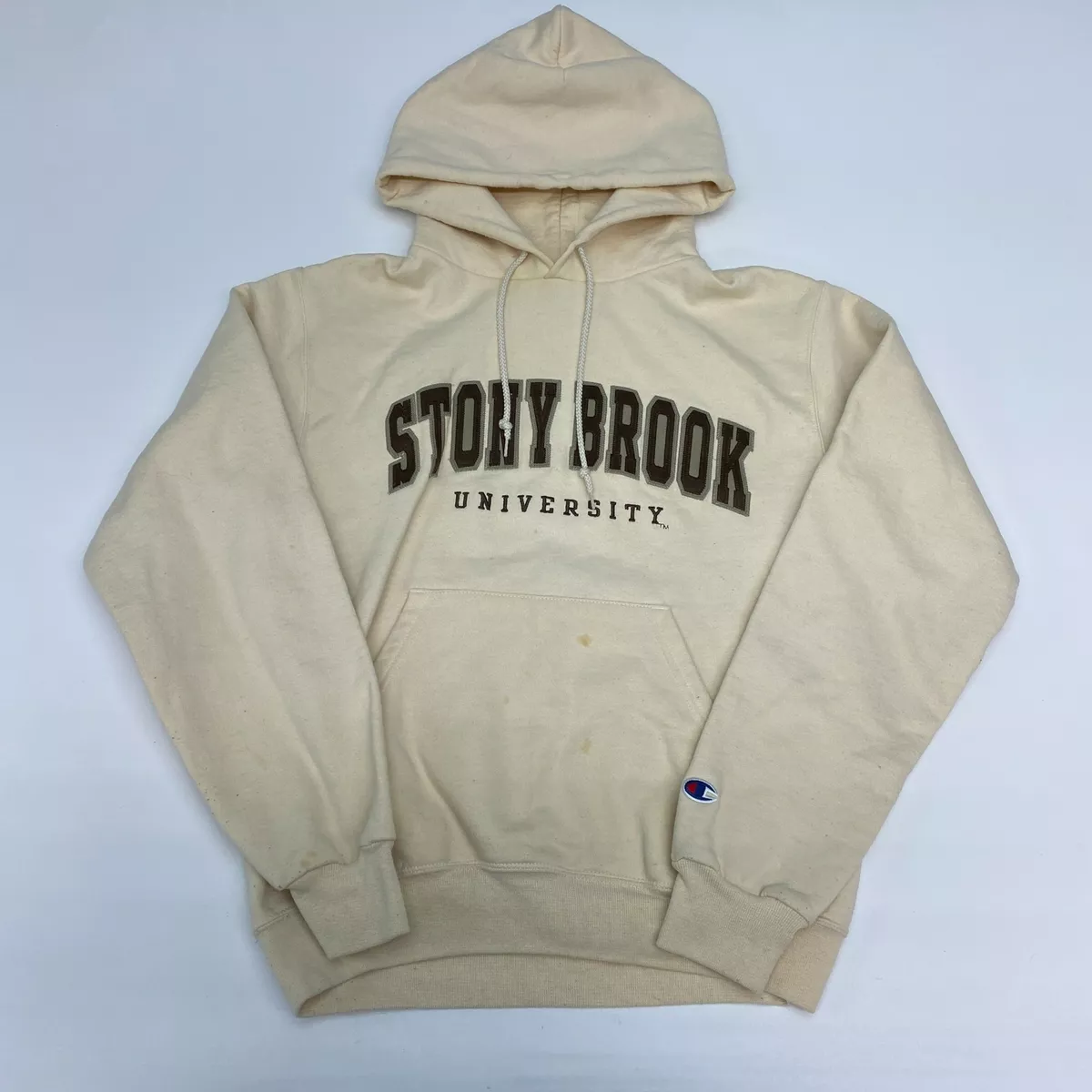 Champion Stony Brook University Hoodie Menu0026#039;s Small Long Sleeve Tan  Casual | eBay