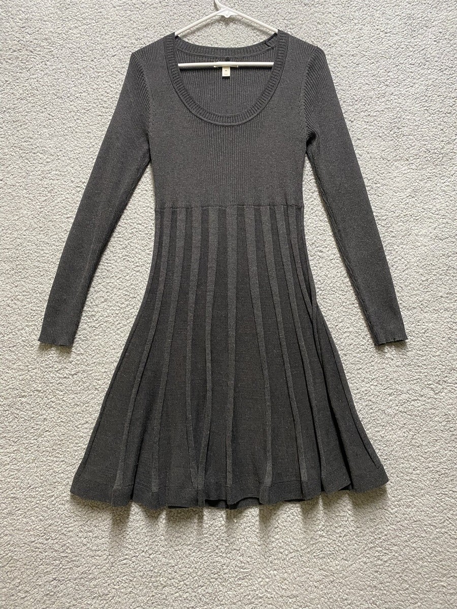 slim fit dress slacks Women's No Better Time Grey Ribbed Knit Sweater Mini Dress | Size: L main image 0
