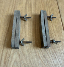 Vintage 50er Jahre Holz Skiklemmen Paar wohl deutsch 15,5 cm breit