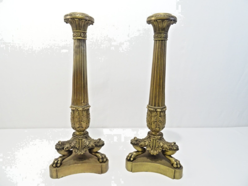 ALTES PAAR KERZENLEUCHTER KERZENSTÄNDER EMPIRE BRONZE CANDLESTICK LEUCHTER CANDELIERE - Bild 13 von 13