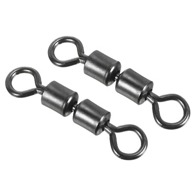High Speed 2 Roller Swivel, 20Pcs 26lb Copper Barrel Bead Chain Rolling, Black