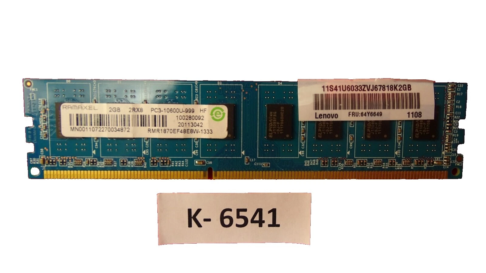Memoria de computadora Ramaxel Dimm (Ram 2 GB de capacidad por módulo)
