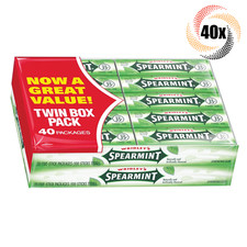 Full Box 40x Packs Wrigley's Spearmint Chewing Gum  5 Sticks Per Pack 