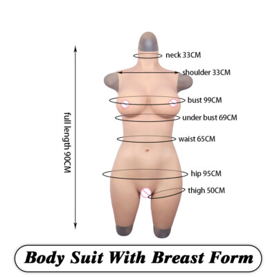 Bodysuit En Silicone Avec Formes Mammaires, Culotte Intégrée Pour Travestis - Neuf Taille XL