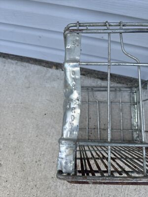 Vintage Dairy Crate 1974 Wire Metal Milk Crate Oak Grove DAIRY