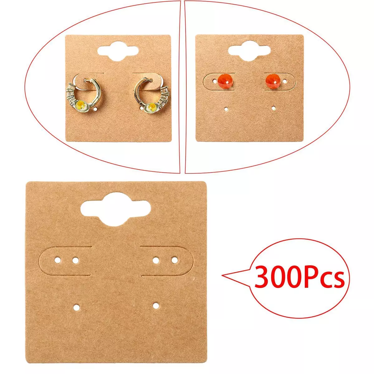 300Pcs Earring Display Card Jewelry Cards, Pre Cut 6 Holes, Hanging  Earrings